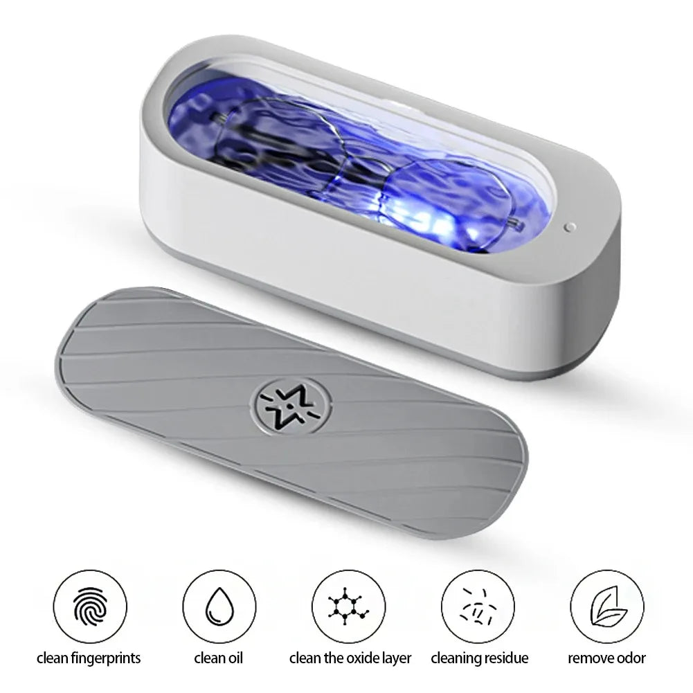 USB Rechargeable Ultrasonic Cleaner for Jewelry and Glasses - High Frequency Vibration Wash Machine