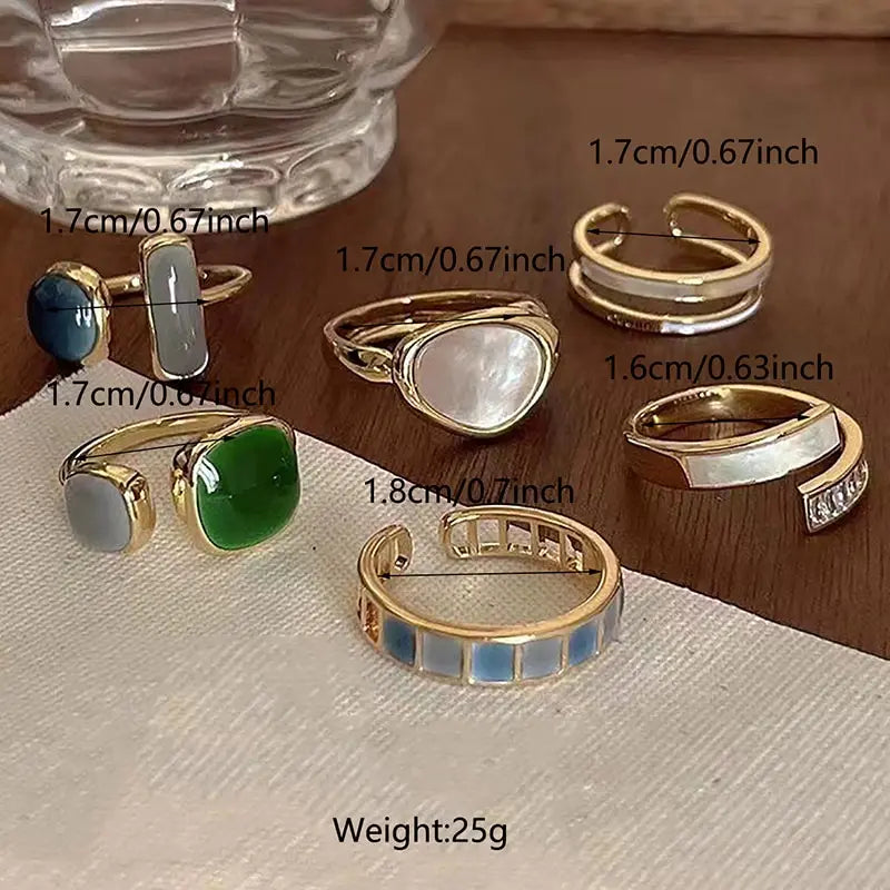 Moonstone Geometric Fashion Rings for Women