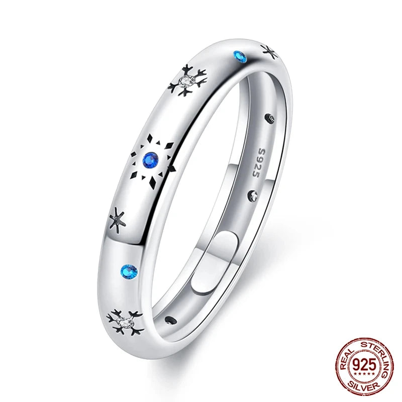 Exquisite Moon-Shaped Sterling Silver Rings for Women