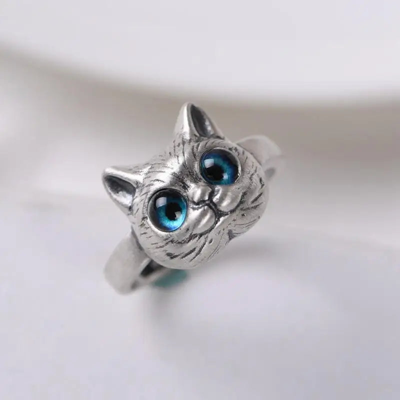 Vintage Adjustable Purple Eye Fish Ring for Unisex - Personalized Creative Lucky Cocktail Ring for Casual Events and Celebrations