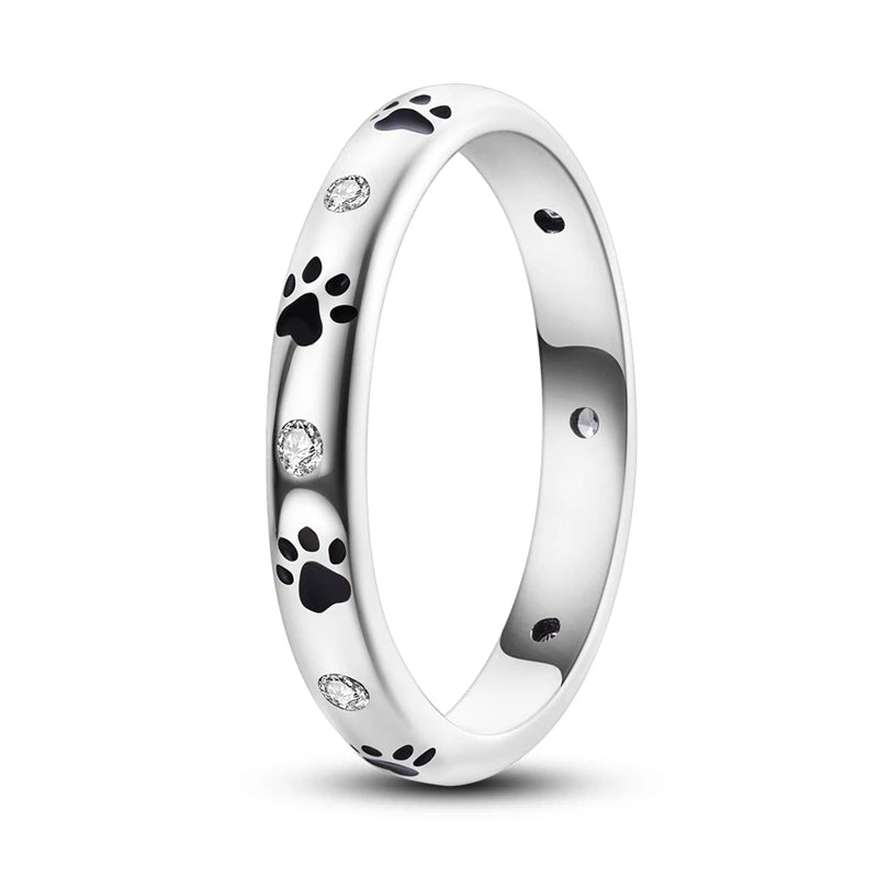 Exquisite Sterling Silver Wedding Bands with Zircon Stone