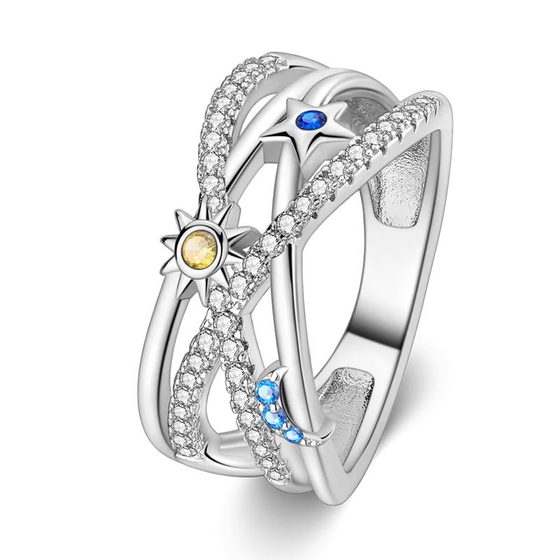 Exquisite Sterling Silver Zircon Rings