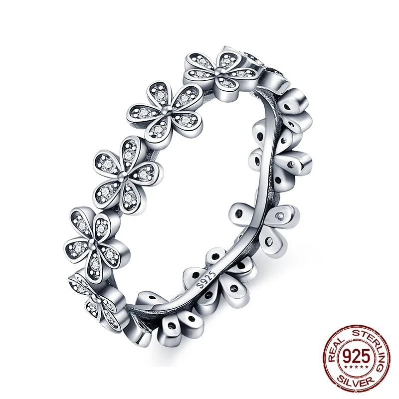 Exquisite Moon-Shaped Sterling Silver Rings for Women