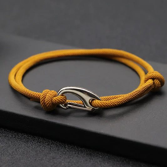 Men's Adjustable 3mm Double Layer Weaved Rope Bracelet - Stylish Handmade Charm Accessory