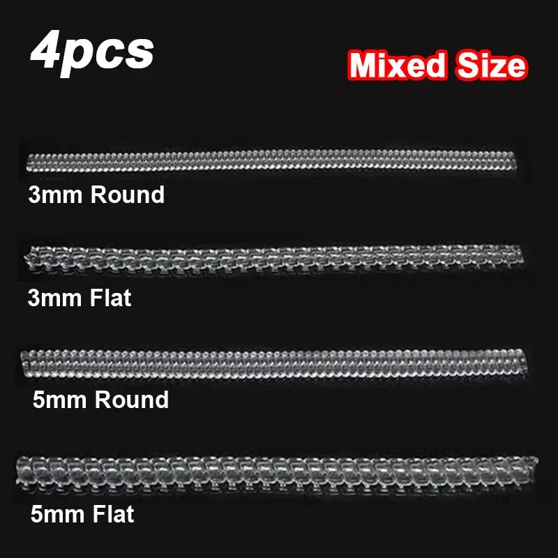 4-Piece Invisible Ring Size Adjuster Set - Transparent Spiral Spring Resizing Tools for Jewelry Security