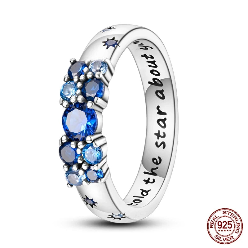 Exquisite Moon-Shaped Sterling Silver Rings for Women