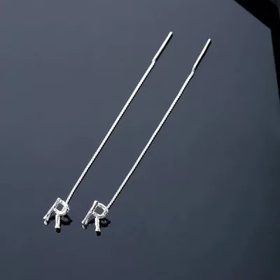 Tassel Letter Earrings in Tibetan Silver for Trendy Women