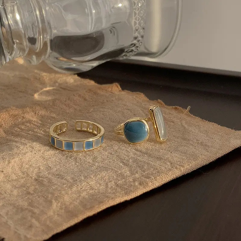 Moonstone Geometric Fashion Rings for Women