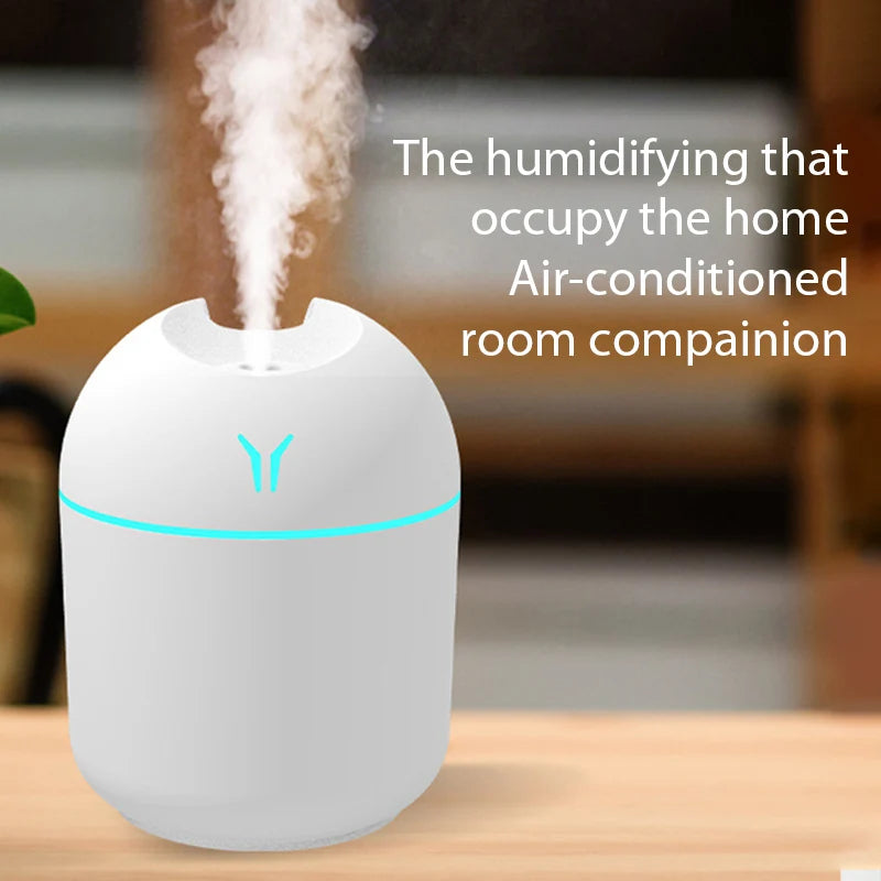 USB Mini Ultrasonic 250ML Humidifier with Romantic Lights and Essential Oil Diffuser for Car and Home