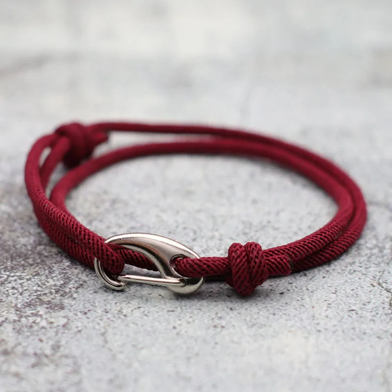 Men's Adjustable 3mm Double Layer Weaved Rope Bracelet - Stylish Handmade Charm Accessory