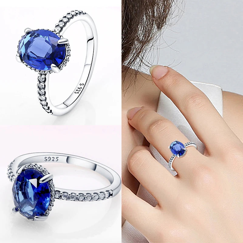 Exquisite Moon-Shaped Sterling Silver Rings for Women