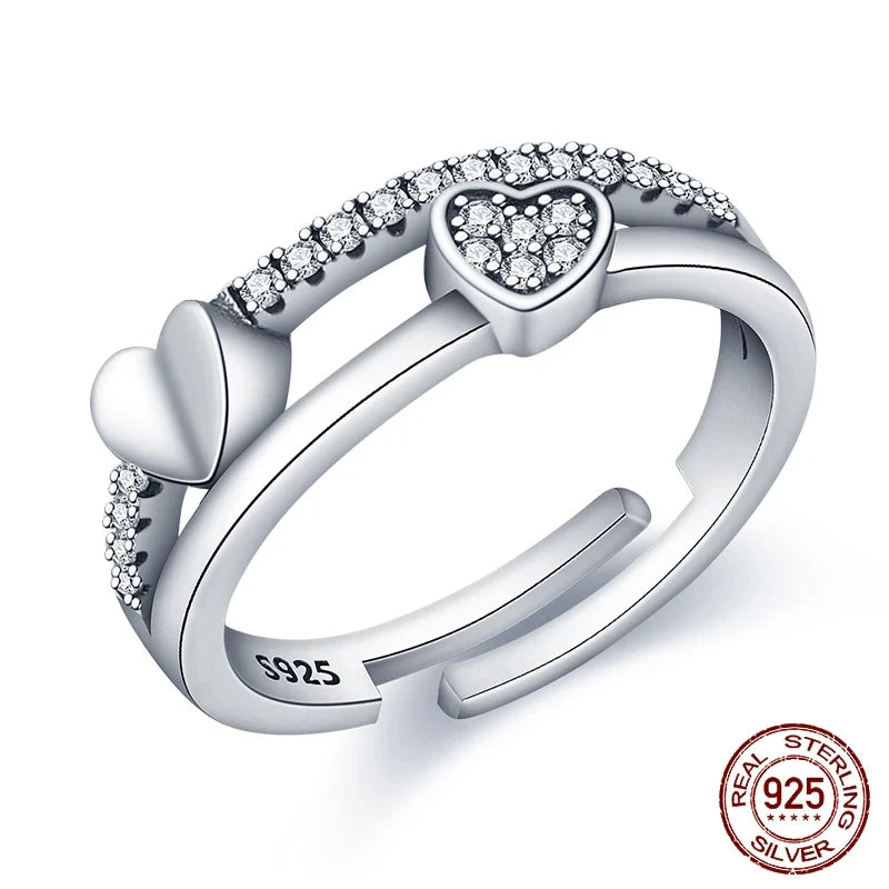 Exquisite Moon-Shaped Sterling Silver Rings for Women