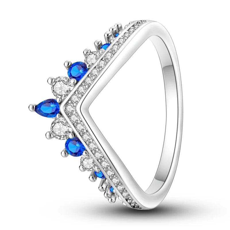 Exquisite Sterling Silver Wedding Bands with Zircon Stone