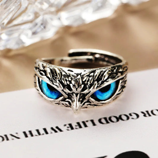 Charming Gothic Owl Ring for Unisex Fashion Statement