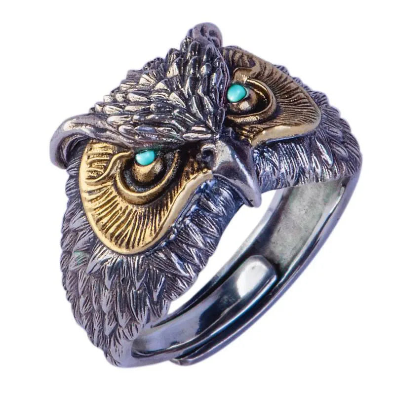 Vintage Adjustable Purple Eye Fish Ring for Unisex - Personalized Creative Lucky Cocktail Ring for Casual Events and Celebrations