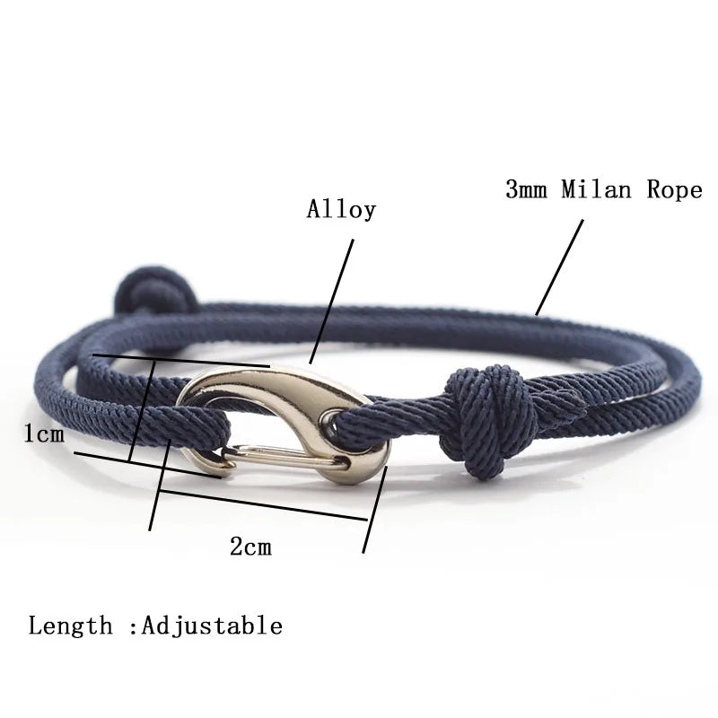 Men's Adjustable 3mm Double Layer Weaved Rope Bracelet - Stylish Handmade Charm Accessory