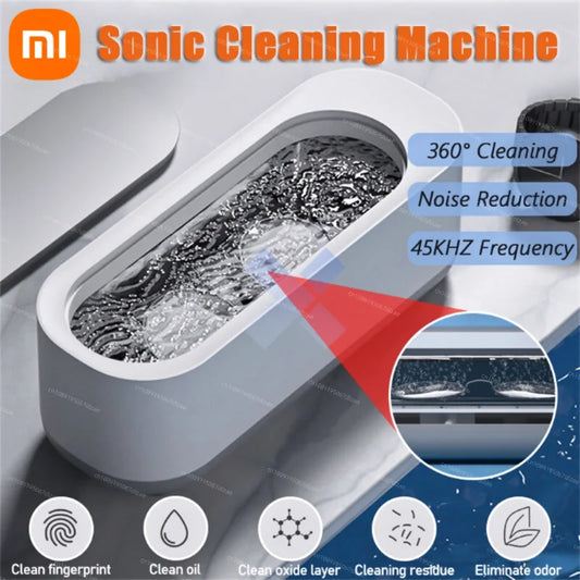 Xiaomi 45000Hz Portable Ultrasonic Jewelry and Glasses Cleaner - USB Rechargeable 360° Cleaning Device