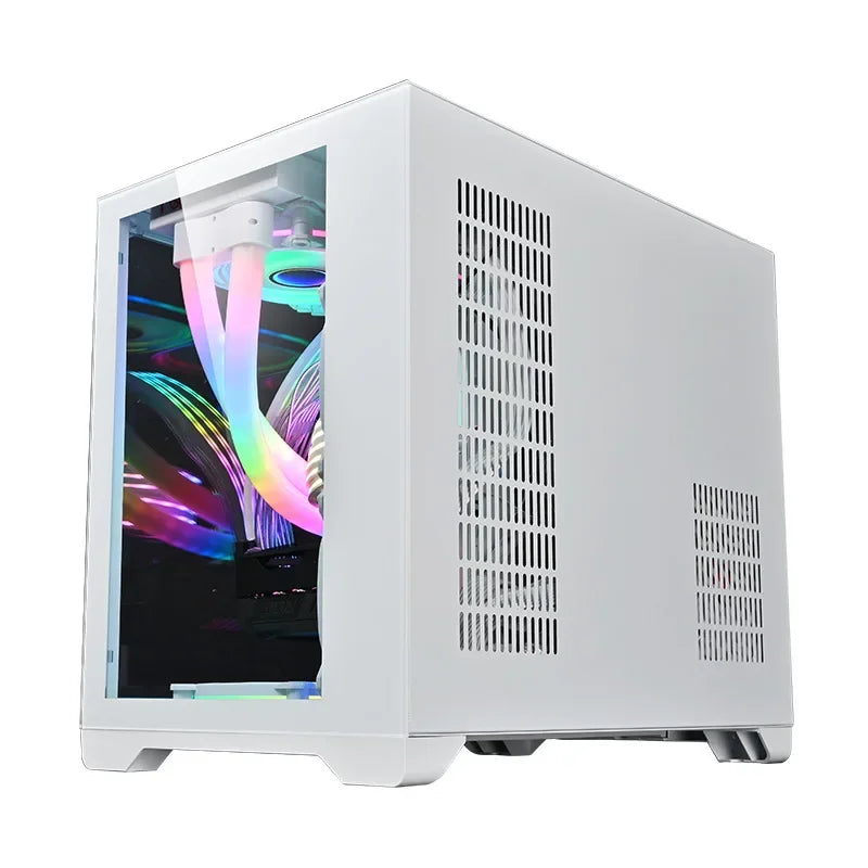 Mini Desktop Host Case with Scenic Sea View for Micro ATX Systems