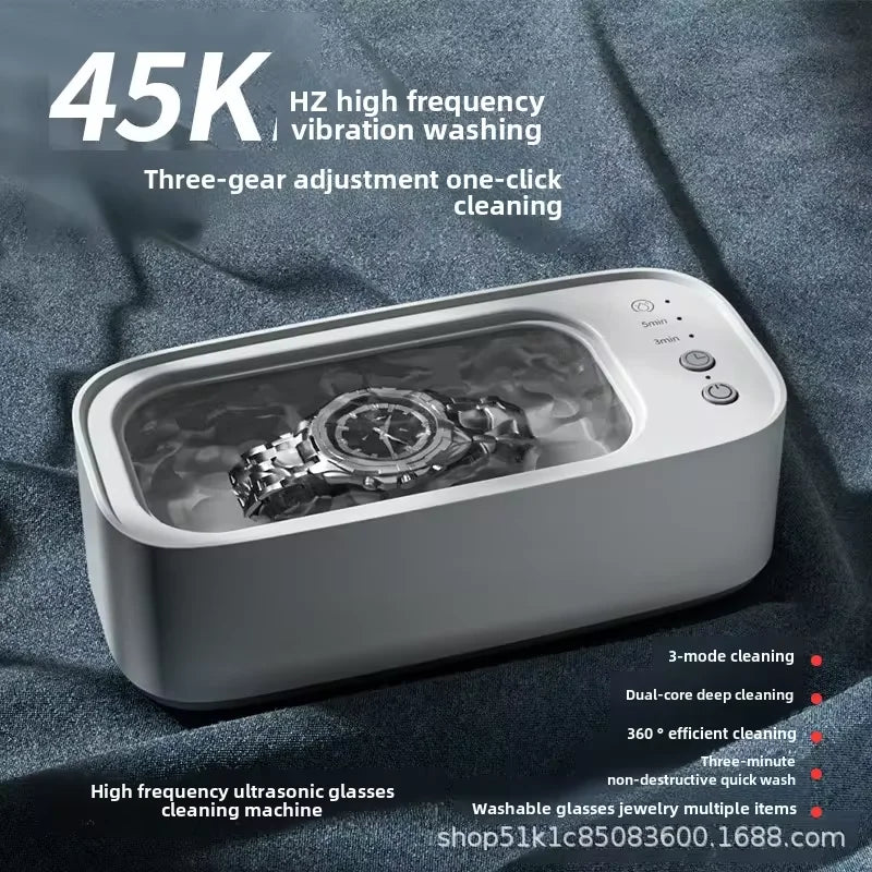 Ultrasonic Multi-Function Cleaning Machine with 500ML Capacity for Jewelry, Eyeglasses, Makeup Tools, and More - 3 Gear 360° Deep Clean Technology