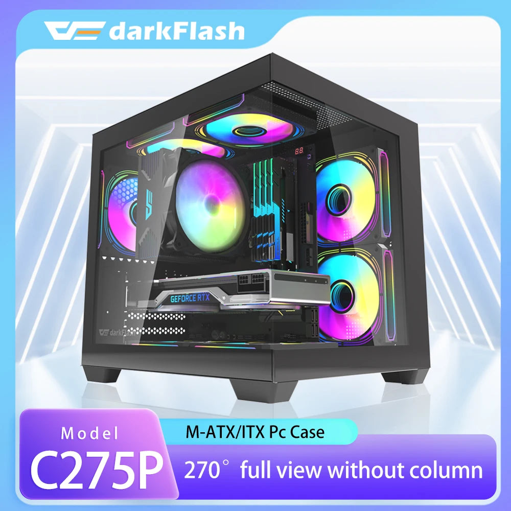 Darkflash C275P Sea View PC Case - Gaming Desktop Chassis with Tempered Glass