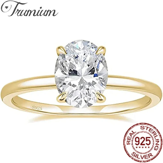 Elegant 3CT Oval Cut Cubic Zirconia Engagement Ring in 925 Sterling Silver – Timeless Wedding Promise Jewelry for Women