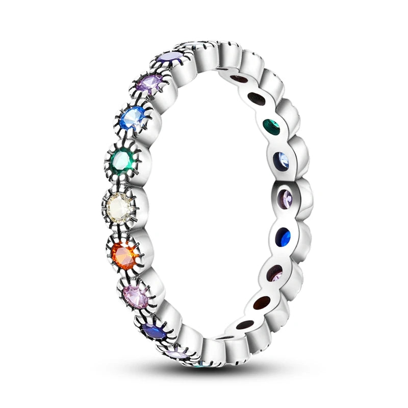 Exquisite Moon-Shaped Sterling Silver Rings for Women