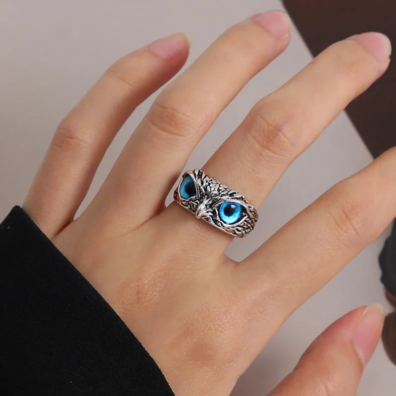 Charming Gothic Owl Ring for Unisex Fashion Statement