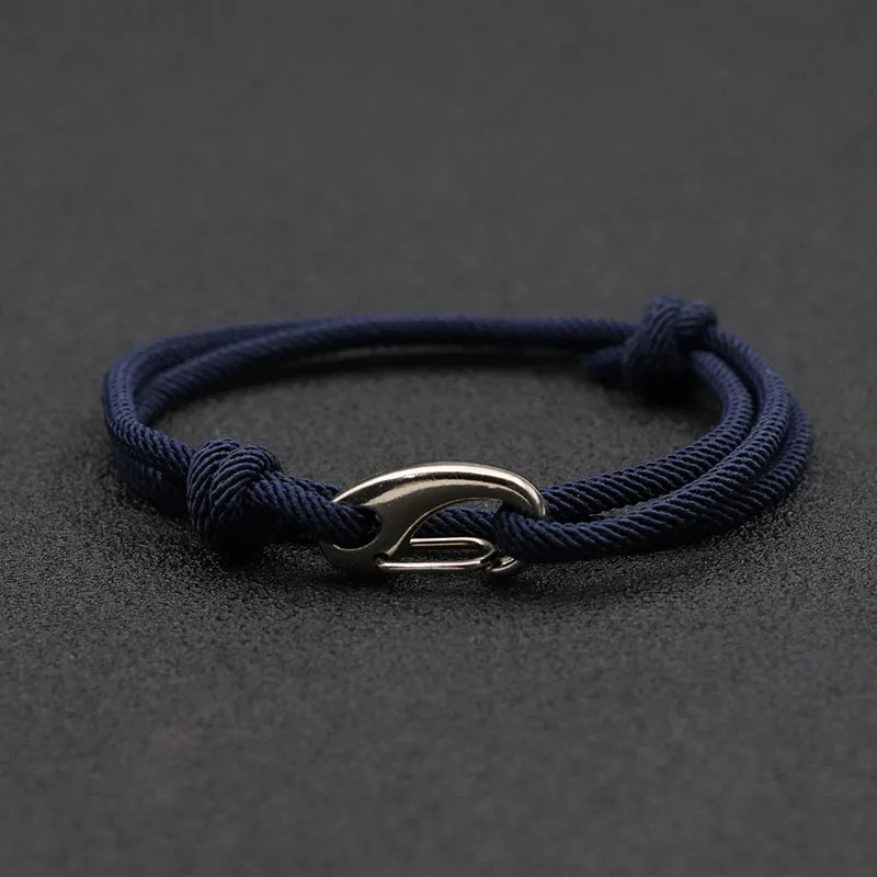 Men's Adjustable 3mm Double Layer Weaved Rope Bracelet - Stylish Handmade Charm Accessory