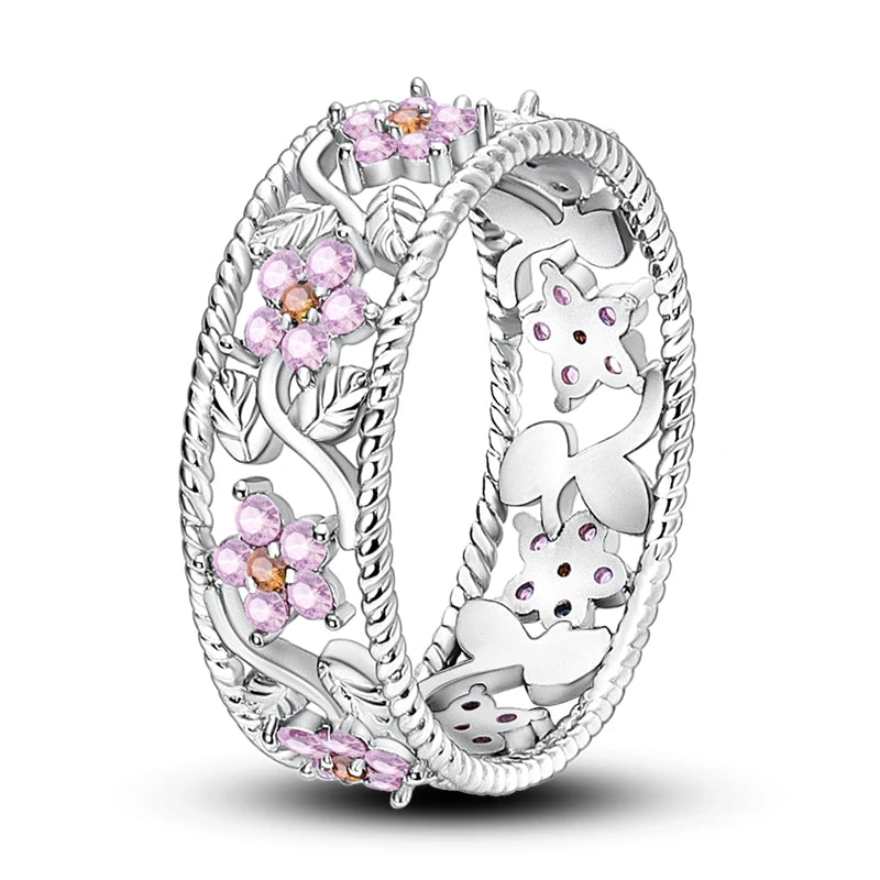 Exquisite Moon-Shaped Sterling Silver Rings for Women