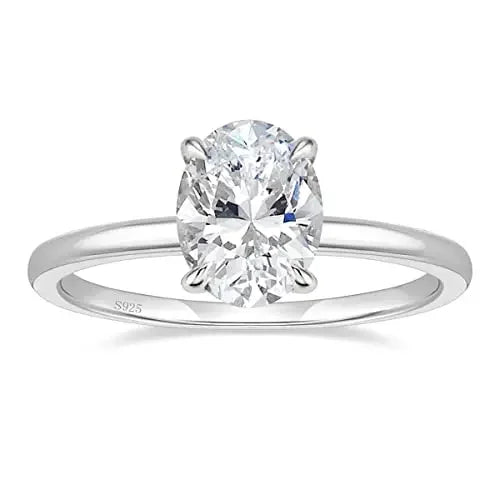 Elegant 3CT Oval Cut Cubic Zirconia Engagement Ring in 925 Sterling Silver – Timeless Wedding Promise Jewelry for Women