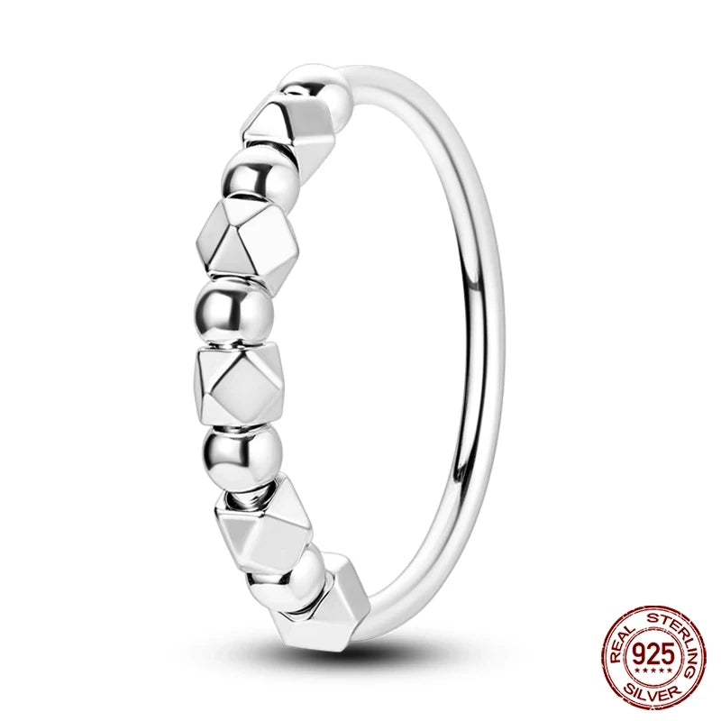 Exquisite Moon-Shaped Sterling Silver Rings for Women