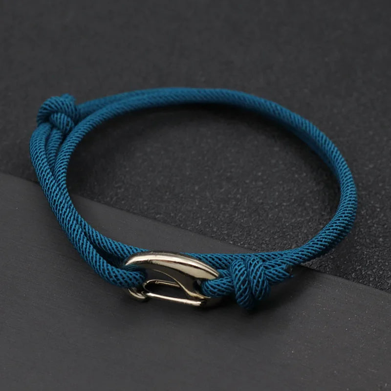 Men's Adjustable 3mm Double Layer Weaved Rope Bracelet - Stylish Handmade Charm Accessory