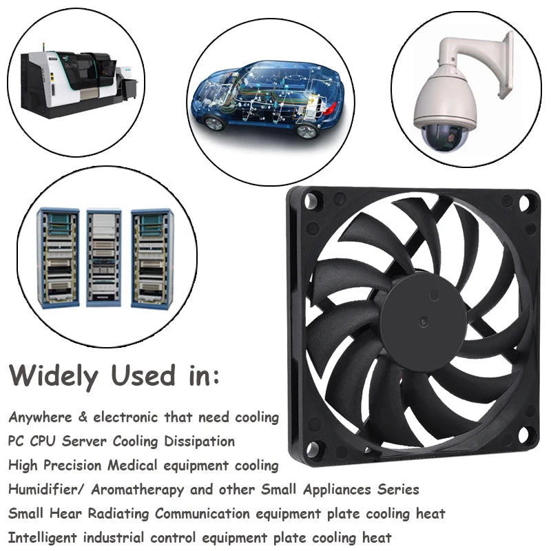 80mm Versatile USB Cooling Fan - YOUNUON DC 5V/12V/24V with Multiple Applications