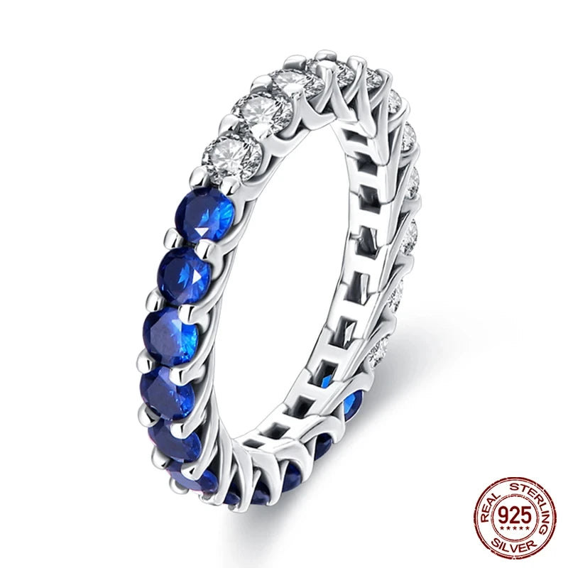 Exquisite Moon-Shaped Sterling Silver Rings for Women