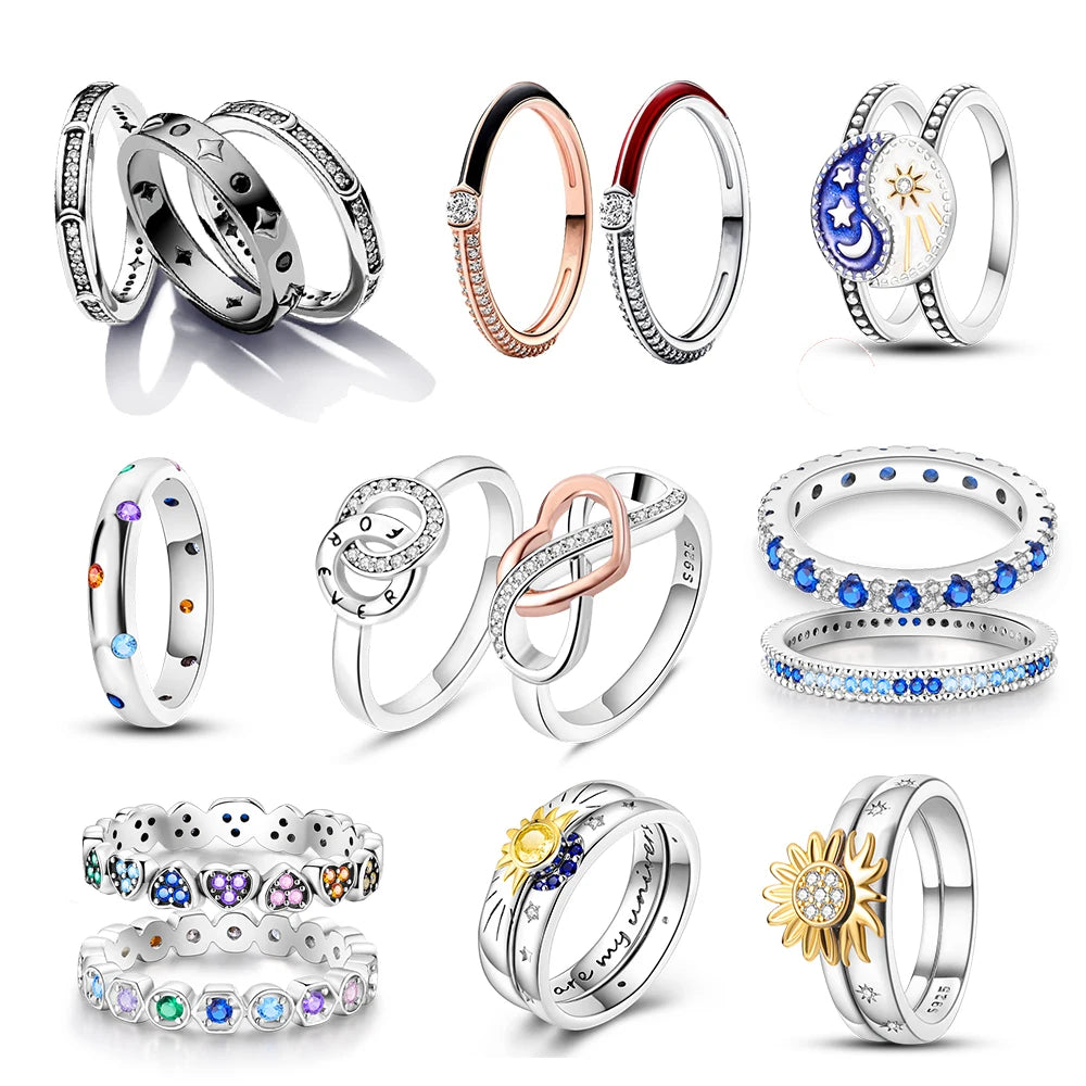 Celestial Sun and Moon Charm Ring