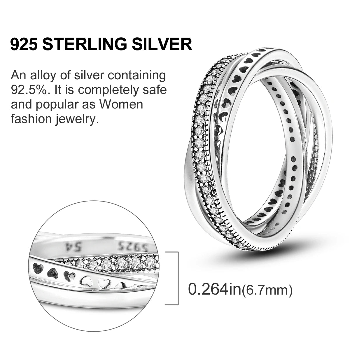 Elegant Sterling Silver Cubic Zirconia Rings