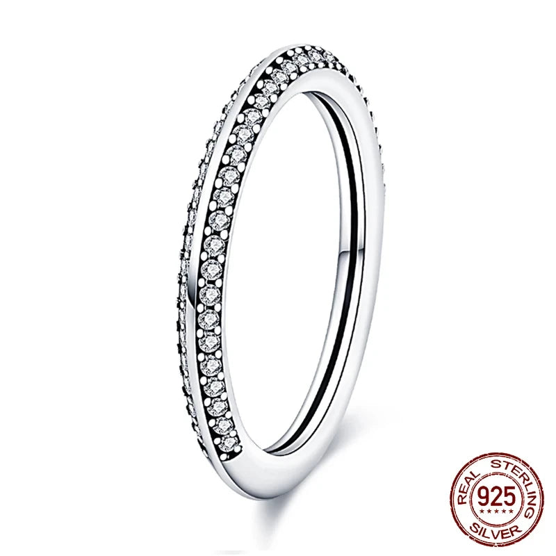 Exquisite Moon-Shaped Sterling Silver Rings for Women