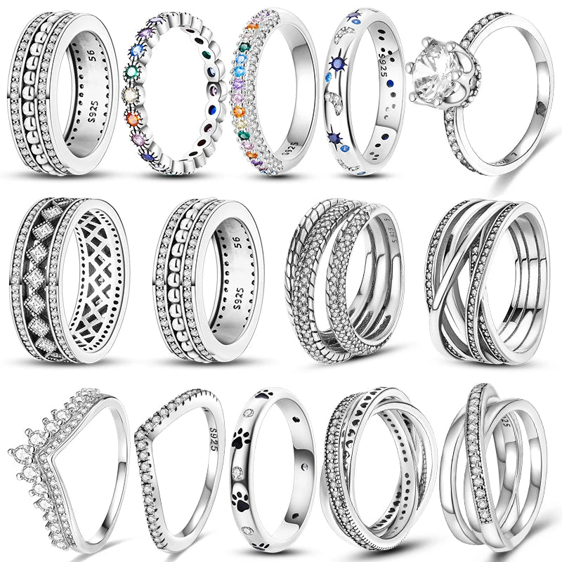 Elegant Sterling Silver Cubic Zirconia Rings