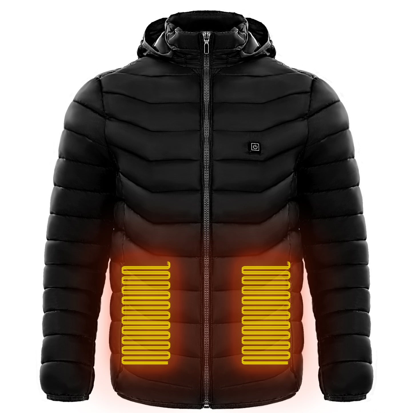 Men's Electric Heated Ski Jacket with Insulated Hood and 9 Heat Zones