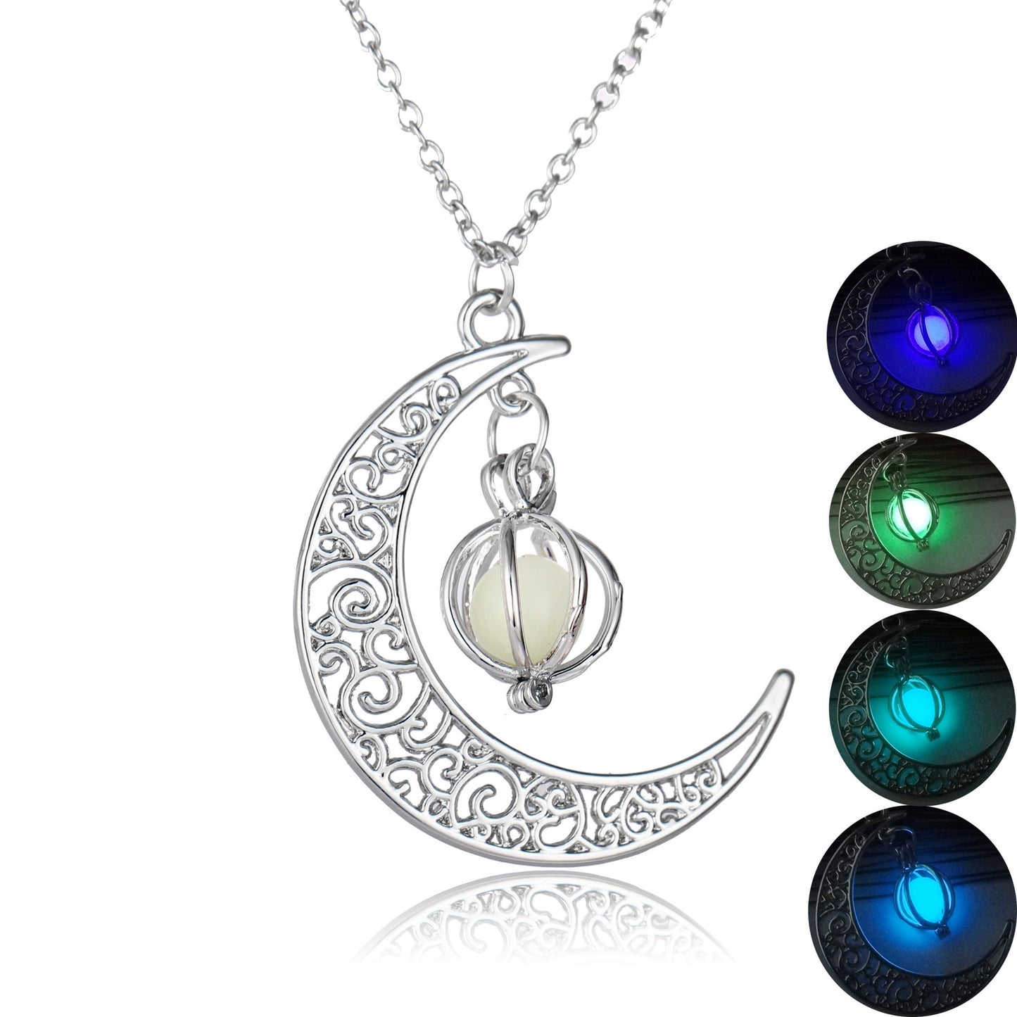 Luminous Moonstone Pendant Necklace for Women - Glowing Healing Jewelry Gift