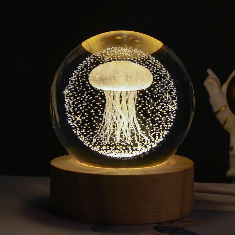 Celestial Wonder 3D Planetary Crystal Ball Lamp – Enchanting Star Projection Night Light for Unique Gifting