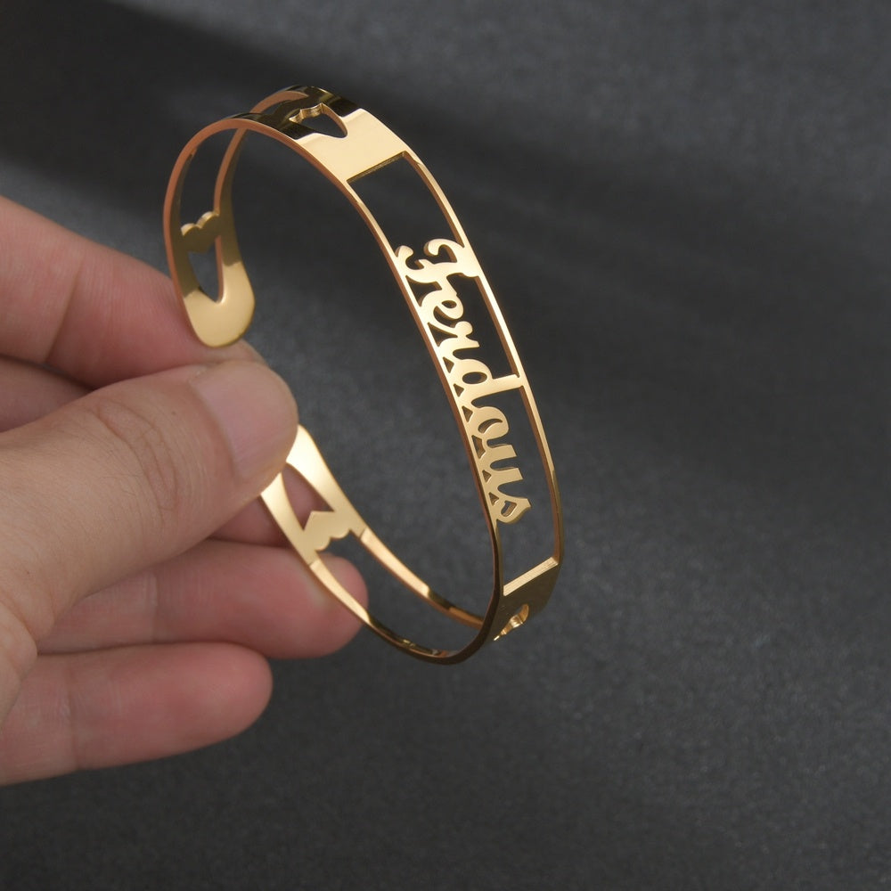 Personalized Name Bracelet - Custom Stainless Steel Bangles for a Unique Gift