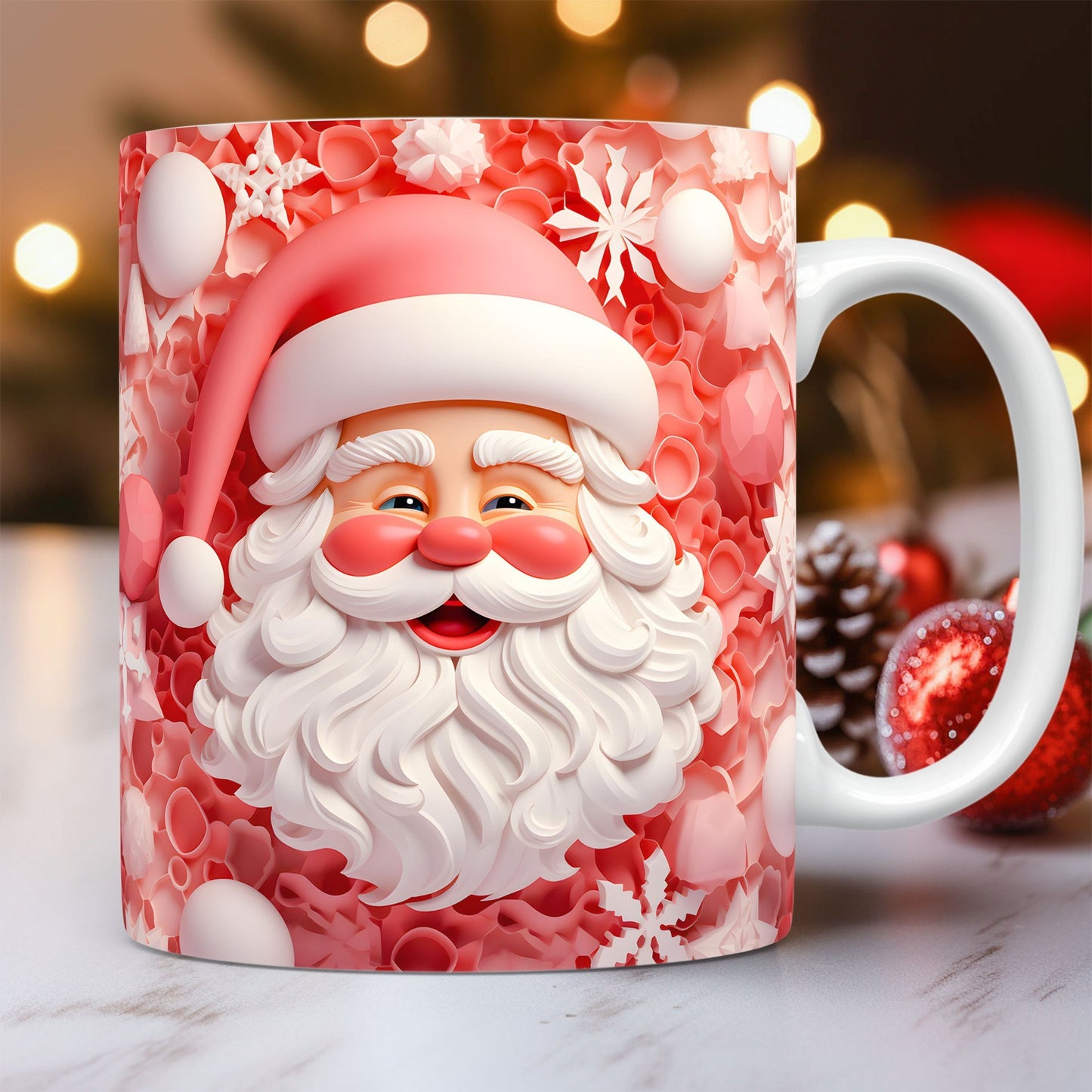 Festive 3D Santa Claus Ceramic Mug – Unique Christmas Coffee Cup for Hot Drinks, Perfect Holiday Gift for Kids and Adults