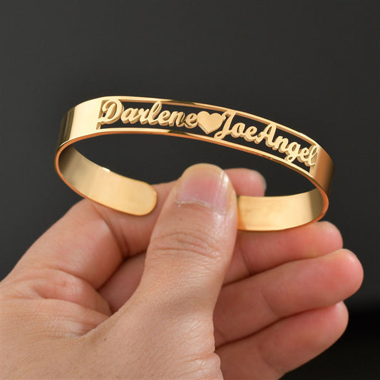 Personalized Name Bracelet - Custom Stainless Steel Bangles for a Unique Gift