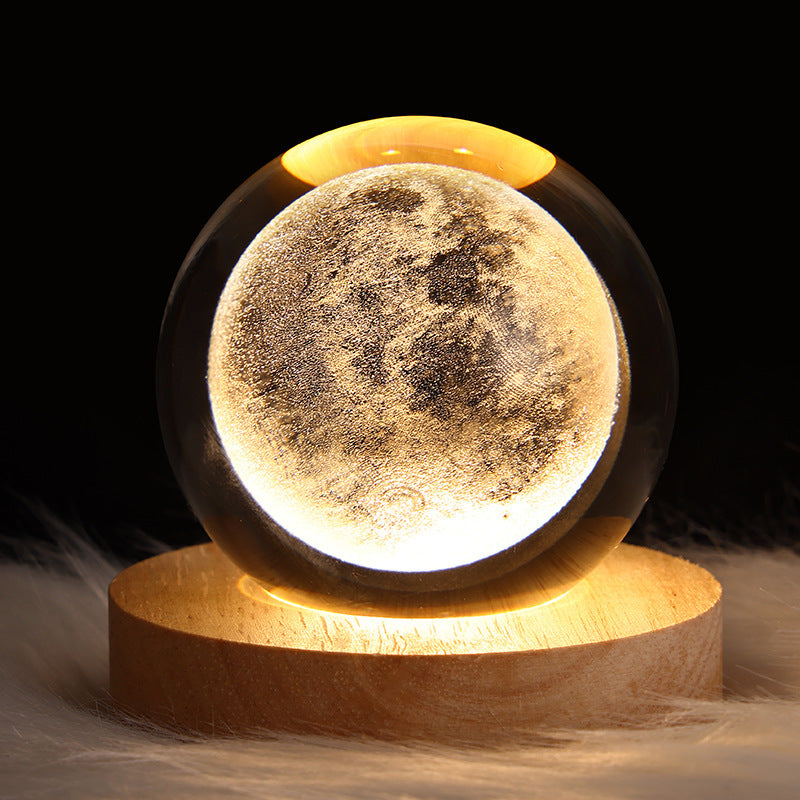 Celestial Wonder 3D Planetary Crystal Ball Lamp – Enchanting Star Projection Night Light for Unique Gifting