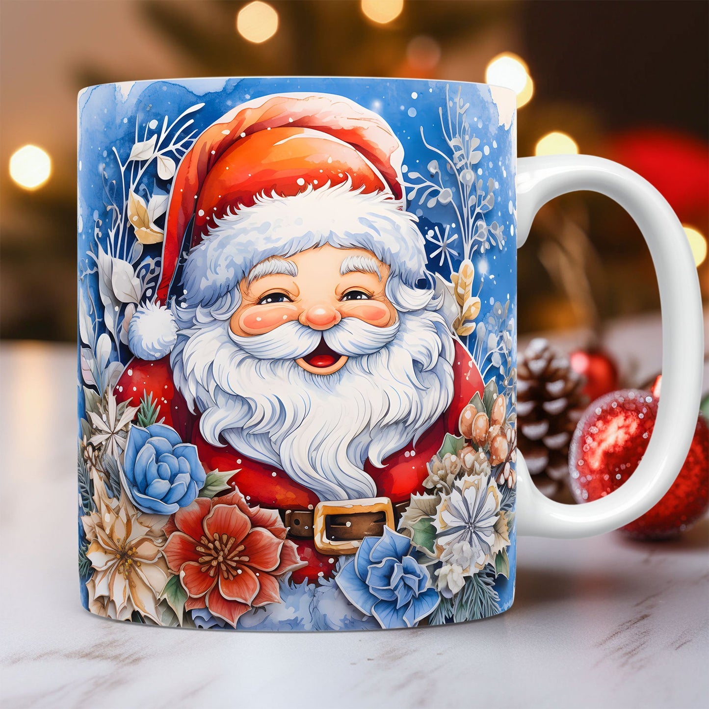 Festive 3D Santa Claus Ceramic Mug – Unique Christmas Coffee Cup for Hot Drinks, Perfect Holiday Gift for Kids and Adults