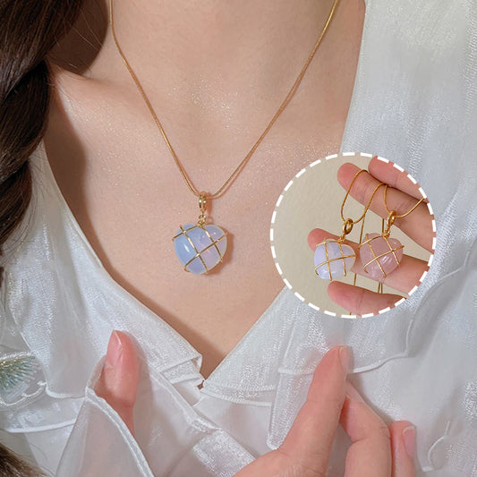 Charming Heart-Shaped Moonstone Necklace for Trendy Women