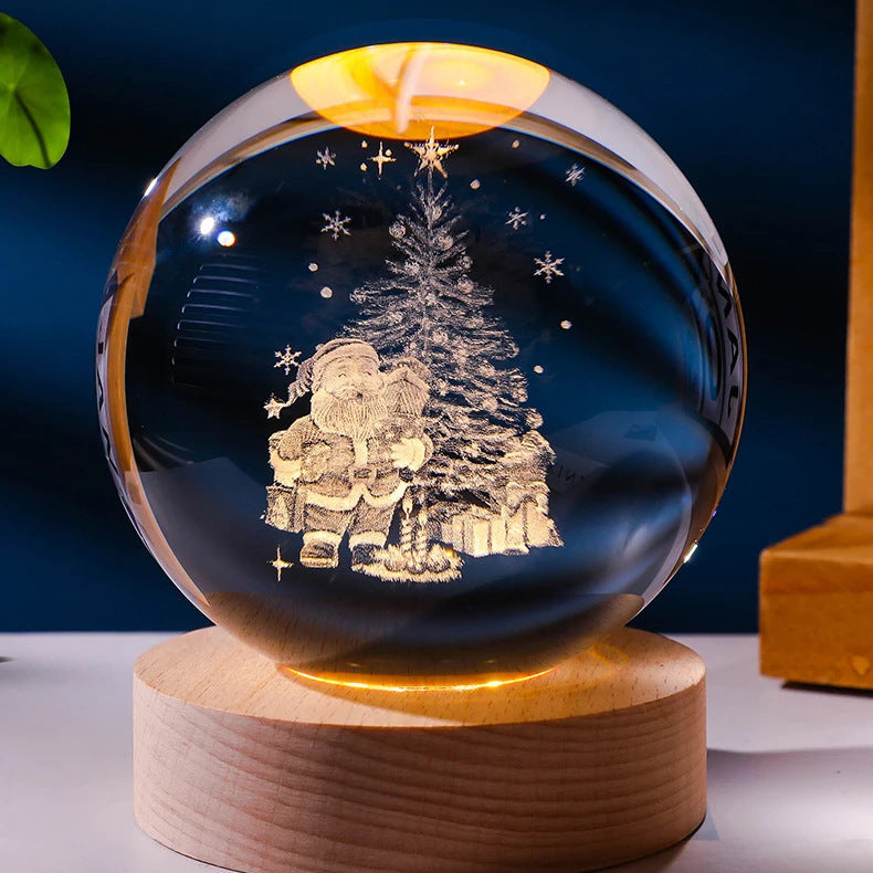 Celestial Wonder 3D Planetary Crystal Ball Lamp – Enchanting Star Projection Night Light for Unique Gifting